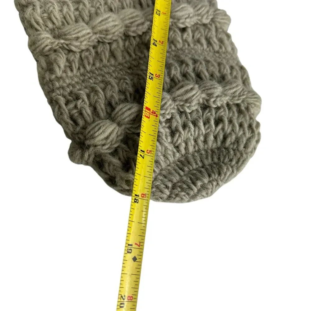 Handmade Crochet Knit Christmas Stockings Gray Boho Cottagecore Set of 4 New